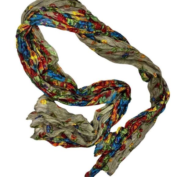 Hemant & Nandina  Anthropologie Silk Beaded Drop Waist Boho Dress w Scarf, SZ 10 - Picture 13 of 15